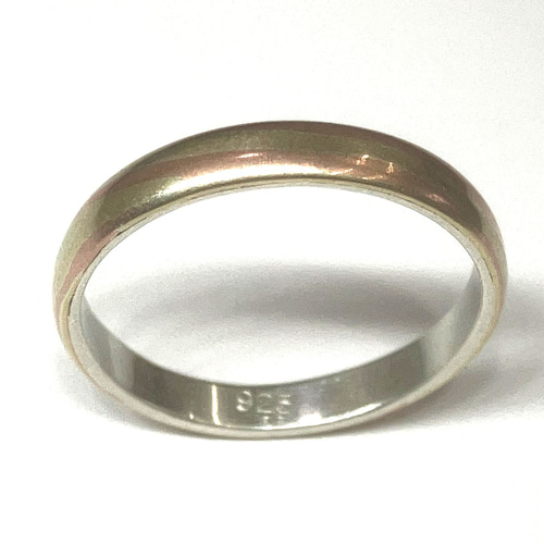 シルバーリング○銀×真鍮×銅○3種類の金属 刻印無料 指輪