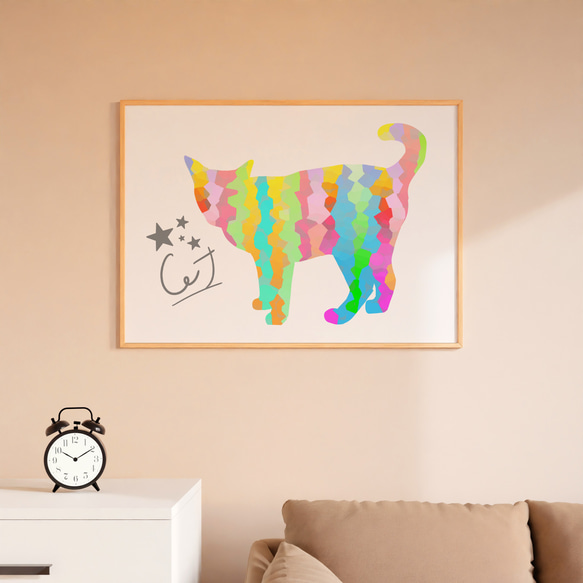 (アートポスター)パステルカラー猫 5枚目の画像