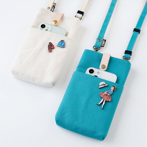 スマホショルダー ポーチ 全13色 スマホポシェット 倉敷帆布 