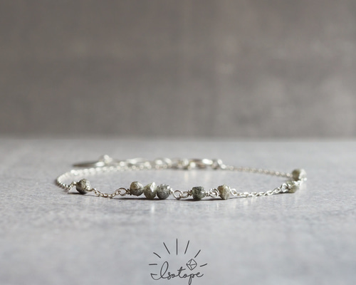 Silver925】ダイヤモンドの原石ブレスレット /ラフカット/ラフ