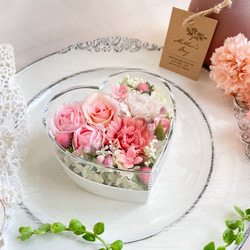 母の日ギフト フラワーBOX ハート アーティフィシャルフラワー アート