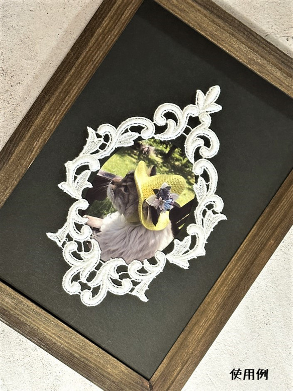 再販】2枚入 ◇ 額縁モチーフレース ◇ ダマスク柄 ◇ 日本製 ◇ M