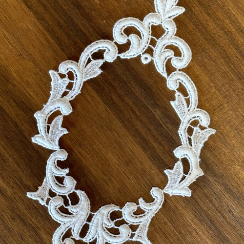 再販】2枚入 ◇ 額縁モチーフレース ◇ ダマスク柄 ◇ 日本製 ◇ M