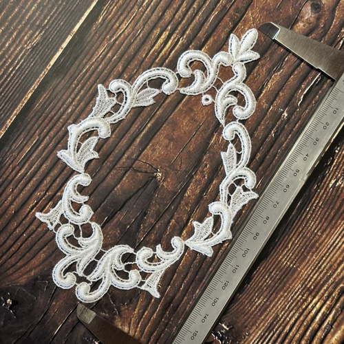 再販】2枚入 ◇ 額縁モチーフレース ◇ ダマスク柄 ◇ 日本製 ◇ M