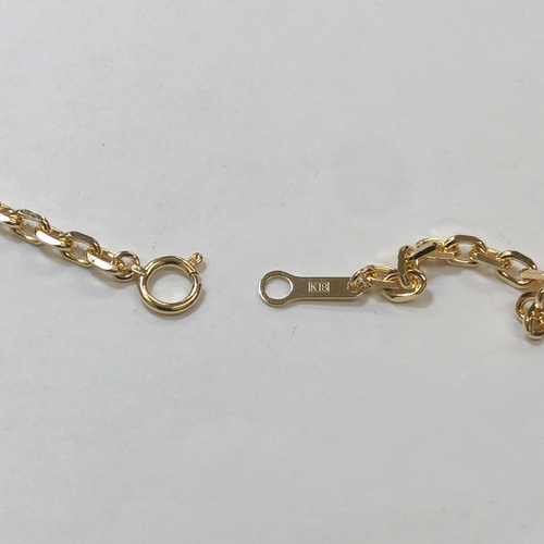 18K ネックレス チェーン メンズ あずき 小豆 ゴールド 50cm 2.4