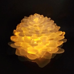 【オーダー】シーグラスのお花のランプシェード クリアライトブルー×グリーン  雪雫（ゆきしずく）ラッピング対応【海灯花】 4枚目の画像