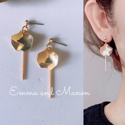 金属アレルギー対応 スモールメタル 花びら ステック ピアス