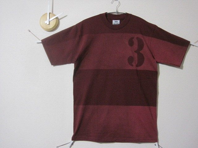 1点　ざっくりボーダー　ナンバー【3】バーガンディー　　ワイン/縞/デニム/アメカジ/ジーンズ/ゆるい/カワイイ 4,620円