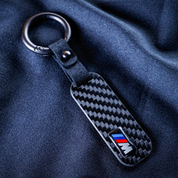 BMW M スタンダード カーボン ファイバー キー リング 3K 対角線パターン 2枚目の画像