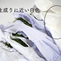 【生成り】袖の長い着物の味方！！可愛いくて便利なエプロンドレス・ソデストッパー付き★ふりふりエプロン／被布エプロン／子供 20枚目の画像