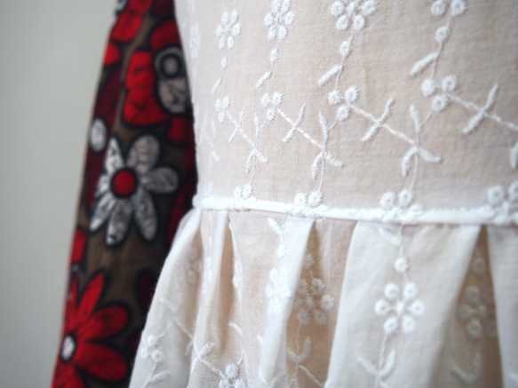 【刺繍】袖の長い着物の味方！！可愛いくて便利なエプロンドレス★ソデストッパー付き★ふりふりエプロン／被布／キッズ／子供 17枚目の画像