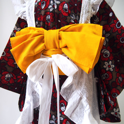 【刺繍】袖の長い着物の味方！！可愛いくて便利なエプロンドレス★ソデストッパー付き★ふりふりエプロン／被布／キッズ／子供 9枚目の画像