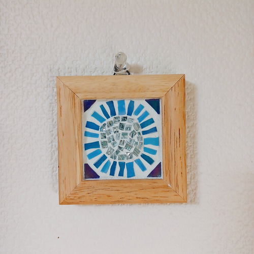 再販 モザイクタイルアート 北欧花一輪 No2 タペストリー・壁掛け