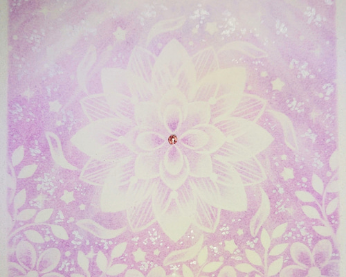 値引きする 癒しのパステル曼荼羅 愛月花(あげは 絵画 「LOVEパワー」 原画 絵画