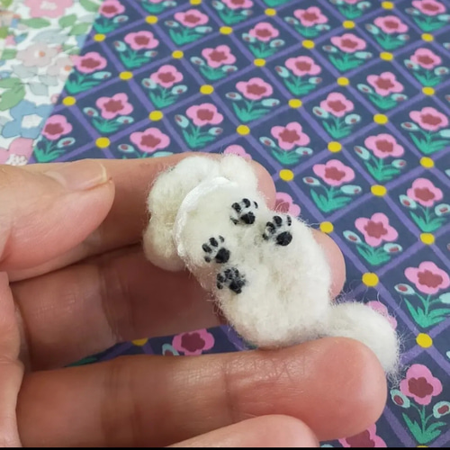 受注制作 羊毛ミニチュアわんこ(マルチーズ)ドールハウス 受注制作 羊毛ミニチュアわんこ(マルチーズ)ドールハウス