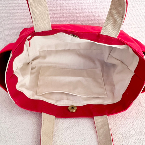 【値下げ】トートバッグ（赤） 期間限定】豊岡製／日本製／国産／帆布／手長／肩掛け／帆布