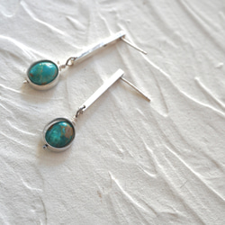 1点物◆Framed Turquoise Dangle◆ターコイズとsilver925のピアス 4枚目の画像