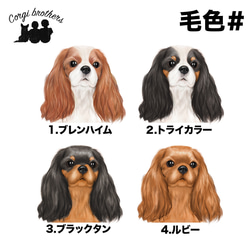 【 キャバリア 水彩画風 毛色4色 】 キャンバス トートバッグ　犬　ペット　うちの子　プレゼント　母の日 4枚目の画像