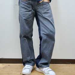 ストレートシルエットNo.301　 2tone jeans グレー×インディゴver 3枚目の画像