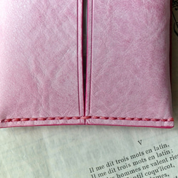イタリア革のポケットティッシュケース／ベビーピンク 4枚目の画像