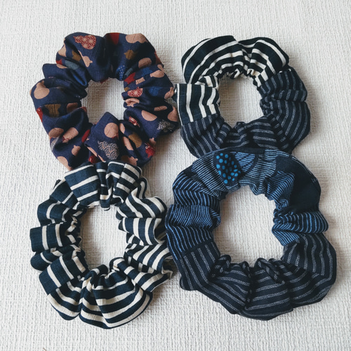 シュシュ 4点セット 和柄和風 浴衣 花火大会 母の日 シュシュ nita  