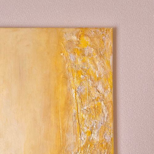 Garden 抽象画 (F6)/北欧/モダン/黄色/イエロー/ゴールド/金