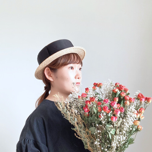 石田製帽×ELLIE】細麦ショートキャノチェ(ブラック) ハット ELLIE 通販
