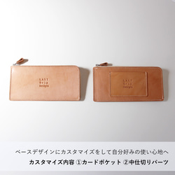 カスタム L字ファスナー 札入れ 長財布 牛革 レザー ヌメ革 本革 日々を刻む日記帳 nfl pst Creema店 3枚目の画像