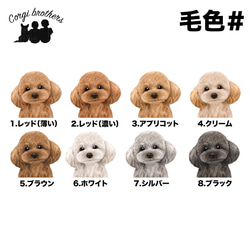 【 トイプードル 水彩画風 毛色8色 】 キャンバス トートバッグ　犬　ペット　うちの子　プレゼント　母の日 4枚目の画像