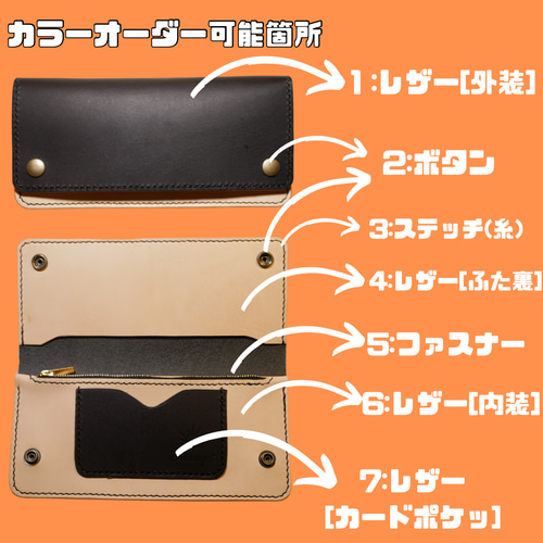 受注作製】【カラーオーダー可】トラッカーウォレット 長財布