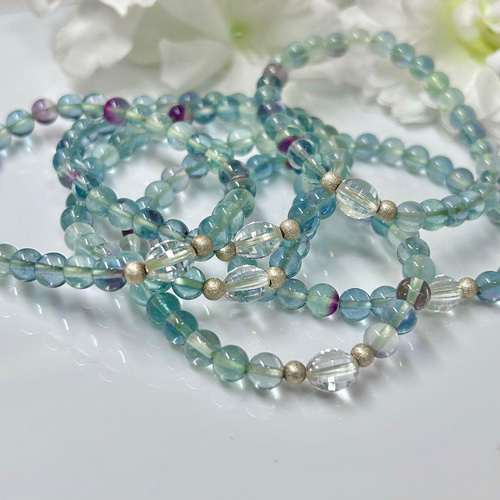 集中力～ フローライト（蛍石）マルチカラー 内径 16cm 高品質 カット