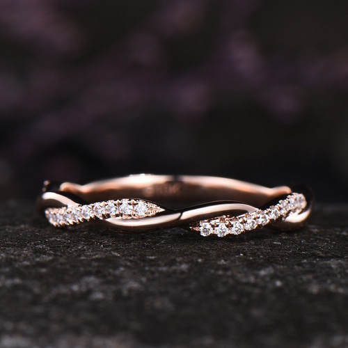 モアッサナイト 結婚指輪 ツイストリング K10 ローズ ゴールド モアッサナイト 結婚指輪 ツイストリング K10 ローズ ゴールド
