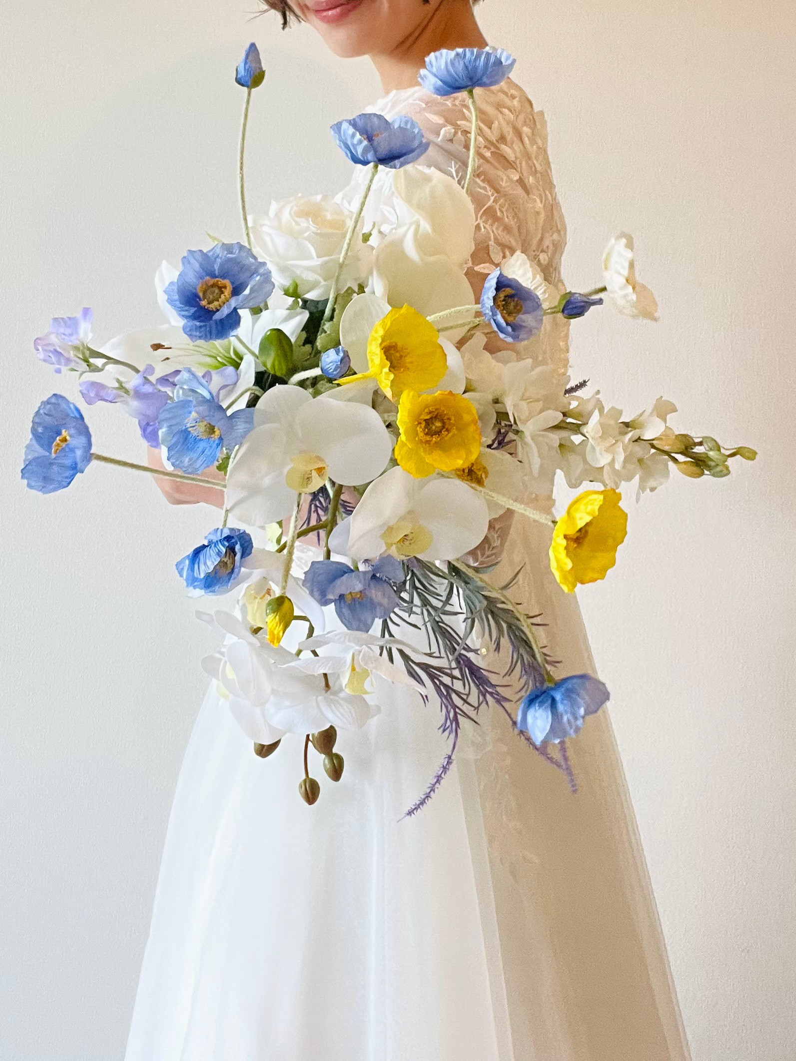 高級 アーティフィシャルフラワーブーケ F03 造花ブーケ ウェディング