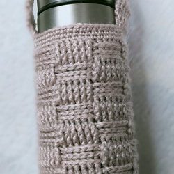 かぎ針編み　持ち手付き水筒カバー/ペットボトルカバー 2枚目の画像