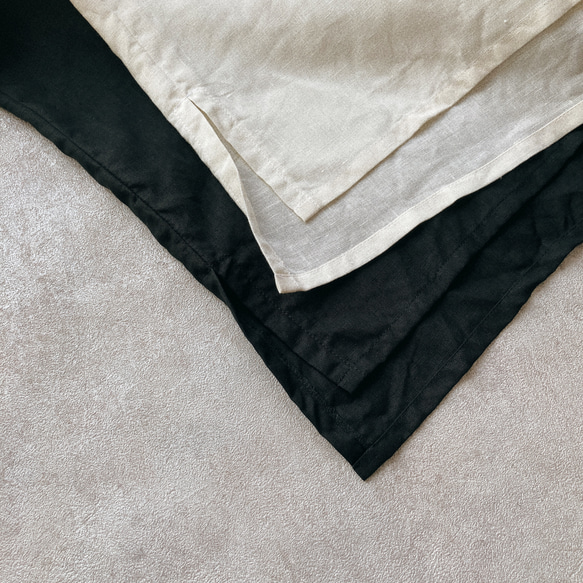 リネン長袖トップス カットソー クルーネック リネン100% color : ブラック 8枚目の画像