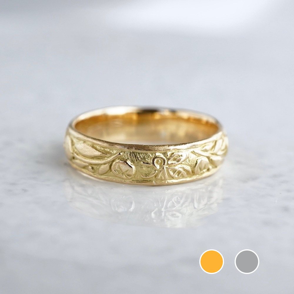 K18/Pt Blueberry&Bee band [R068]