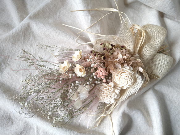 ♡natural dry flower bouquet♡ドライフラワー ナチュラル  韓国インテリア ニュアンスカラー 2枚目の画像