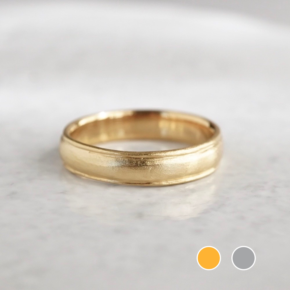 K18/Pt Plain band 4mm [R088]