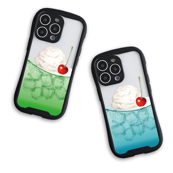 クリームソーダ iphoneケース メロンクリームソーダ グリップケース クリア iPhoneケース iPhone