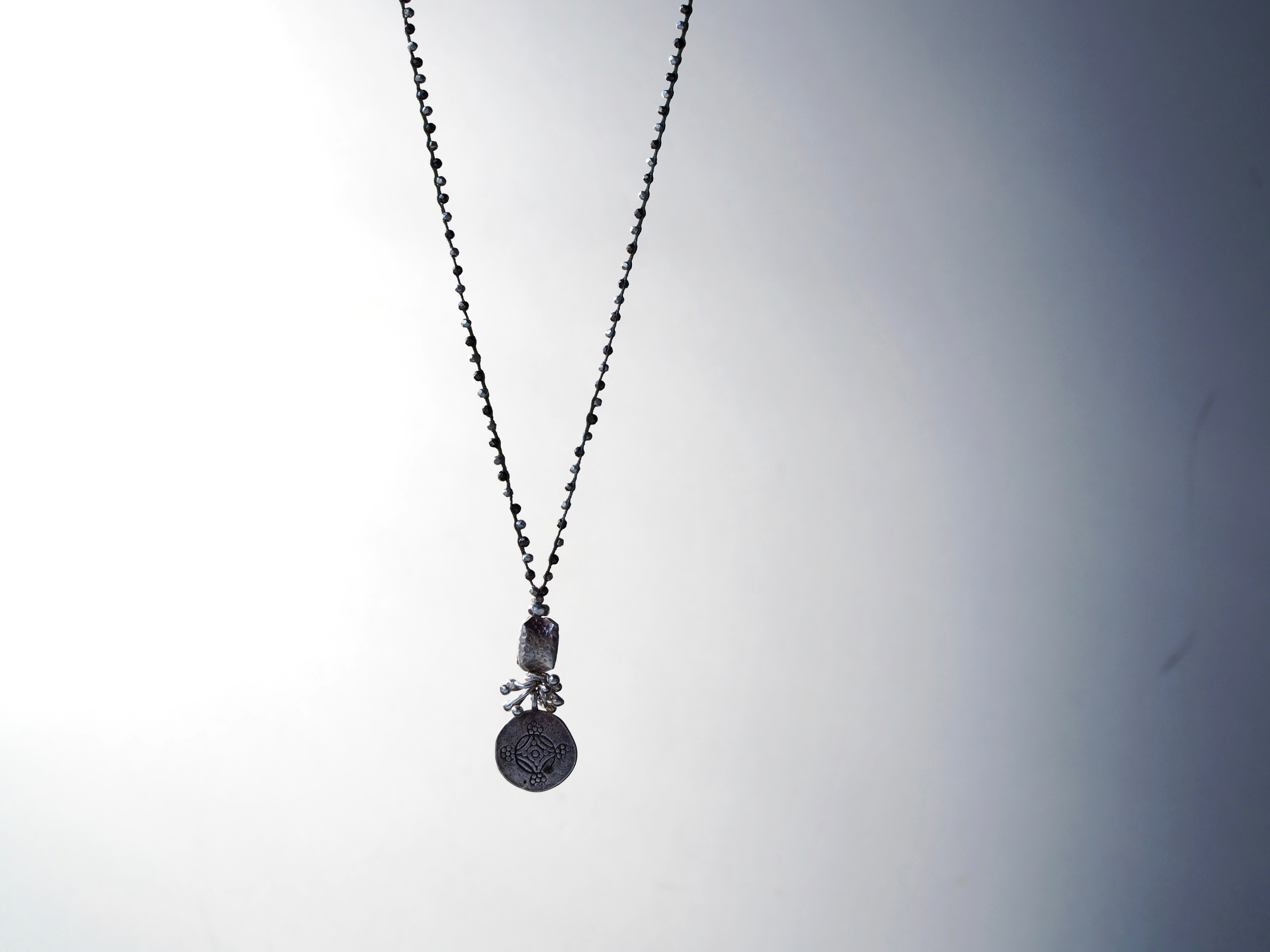 コイントップ 【シルバー x パイライト】 ロングペンダント