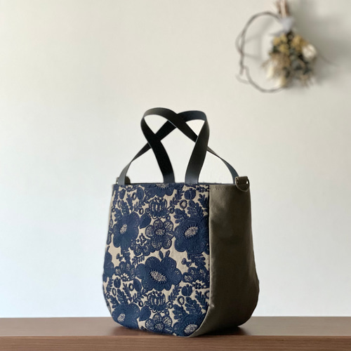 再販⚮̈ミナペルホネン smile flower×tambourine まるっこトート