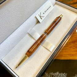 【世界に1本だけ・高級】花梨の瘤シャープペン　芯0.5mm CZ 1017 3枚目の画像