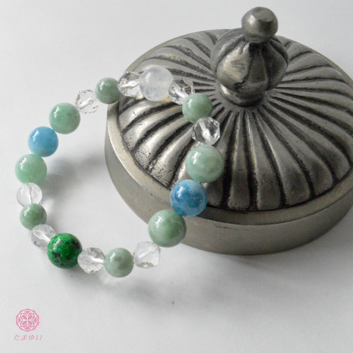 神様を味方につける～さくやブレス 翡翠 ブラックアクアマリン  