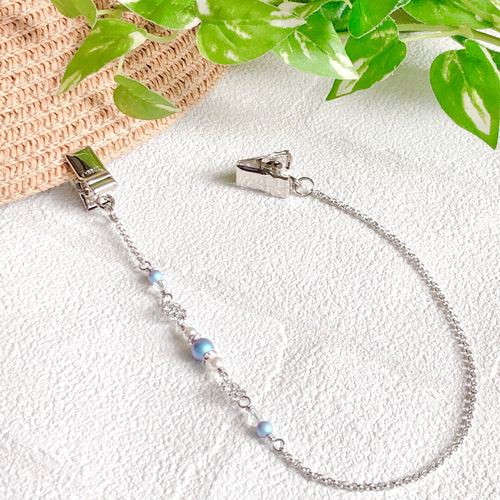 魅惑的なスワロフスキーイラデサント(ライトブルー) お花 ✧︎帽子  