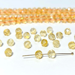 【天然石ラウンドカット】宝石質シトリン　4mm　10粒　ハンドメイド素材 2枚目の画像