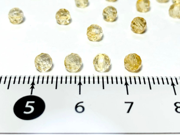 【天然石ラウンドカット】宝石質シトリン　4mm　10粒　ハンドメイド素材 3枚目の画像