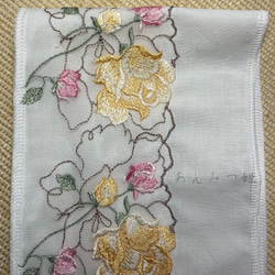 洗える刺繍半衿 黄色の薔薇 8枚目の画像