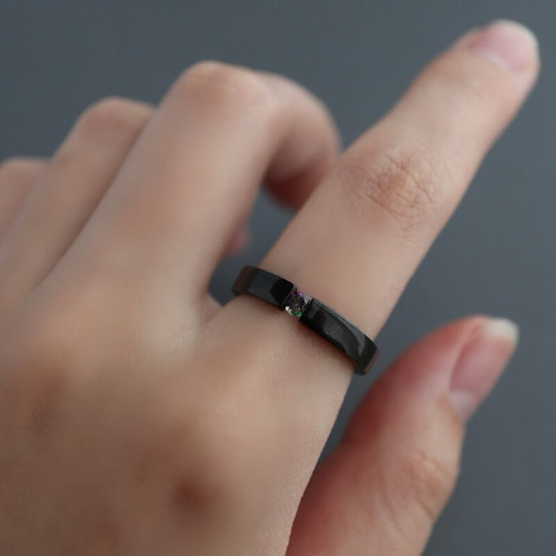 刻印♦︎ミスティックトパーズのブラックペアリング♦︎天然石