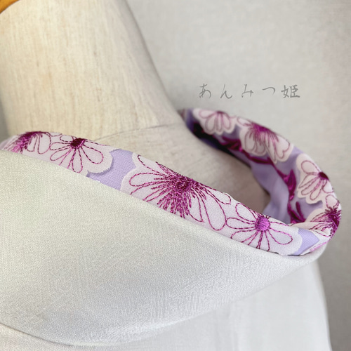 洗える刺繍半衿 アップリケフラワー【ラスト】 和装小物（帯・半襟