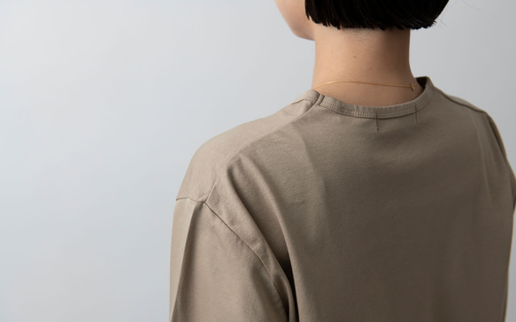 【在庫限り】HANDROOM WOMEN'S クルーネック5分袖Tシャツ beige｜ladies 6枚目の画像